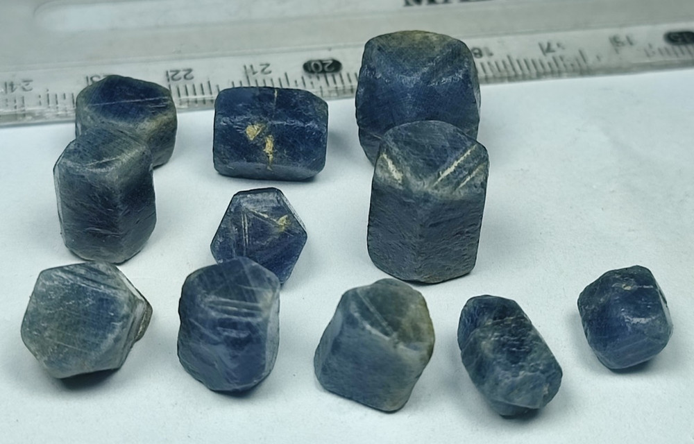 Rough Sapphire crystals , Having Good Luster & Nice Color.