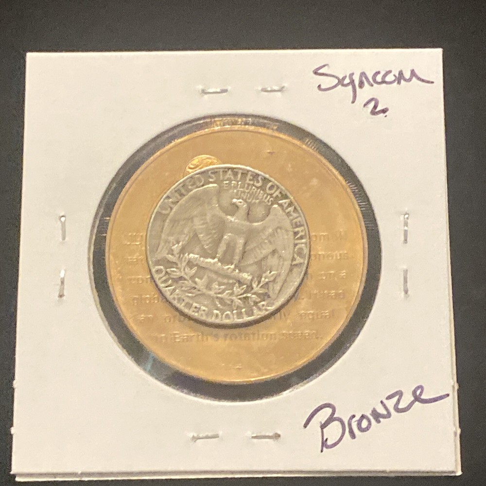 Vintage Syncom 2 Bronze Token Space Synchronous Orbit Satellite Token