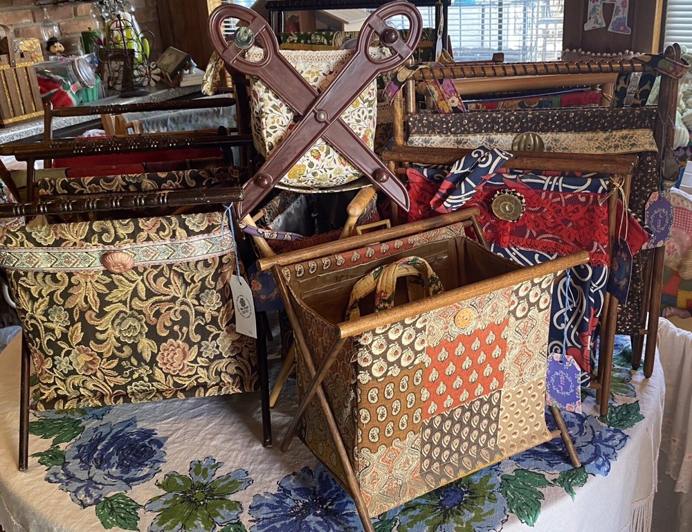 Wicker Sewing Basket Notions Keepsake Kit Pin Cushion