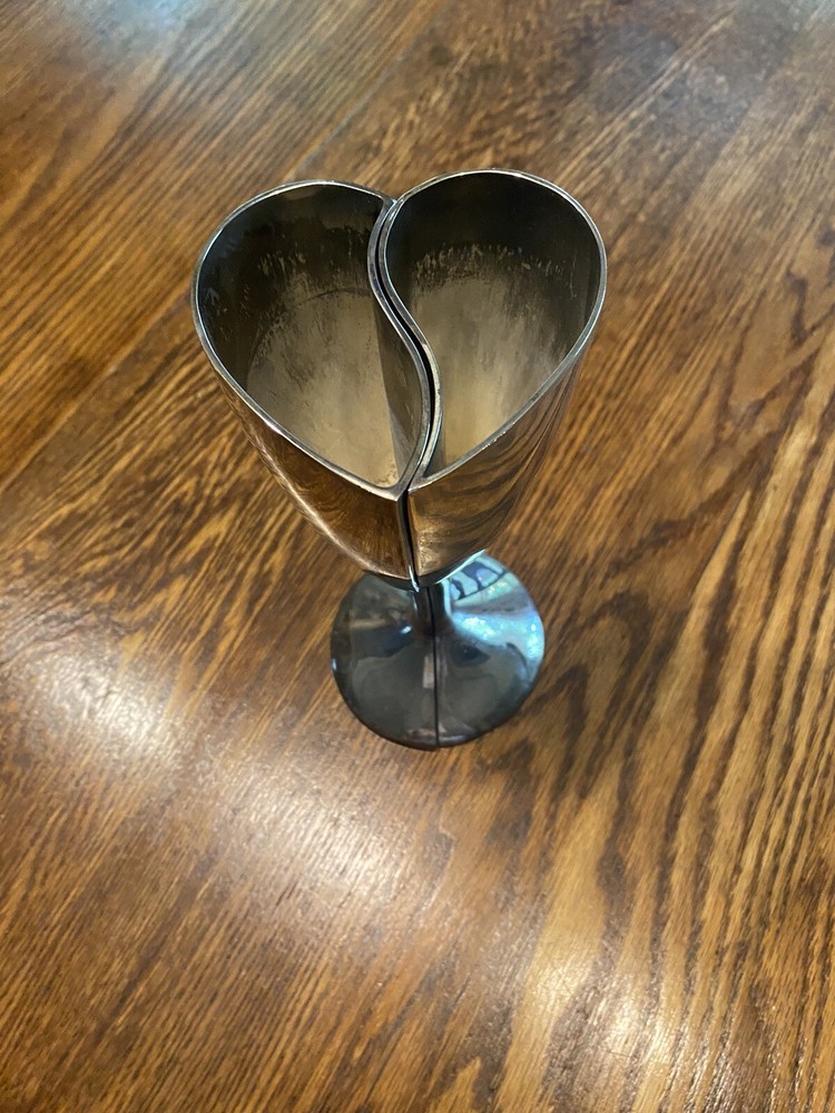 Wedding Toast- Split Heart Silverplate Goblets