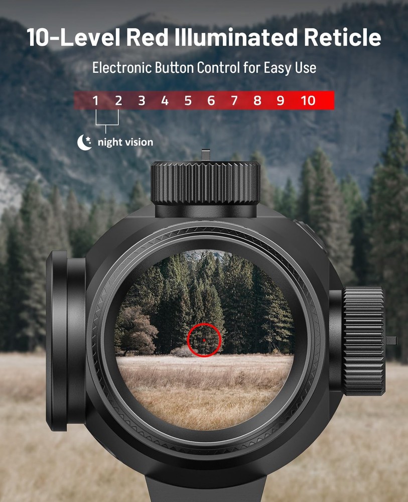 Motion Awake Compact Prism Scope-1x Magnification Illuminated Circle Dot Reticle