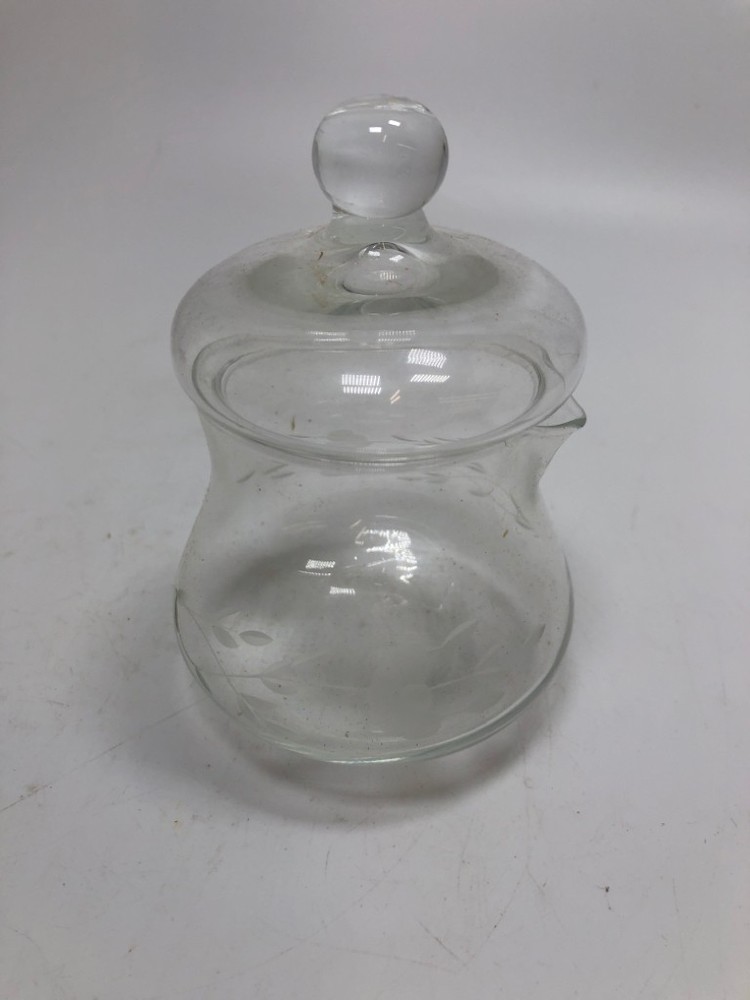 HERITAGE CRYSTAL JAM JAR W/LID.