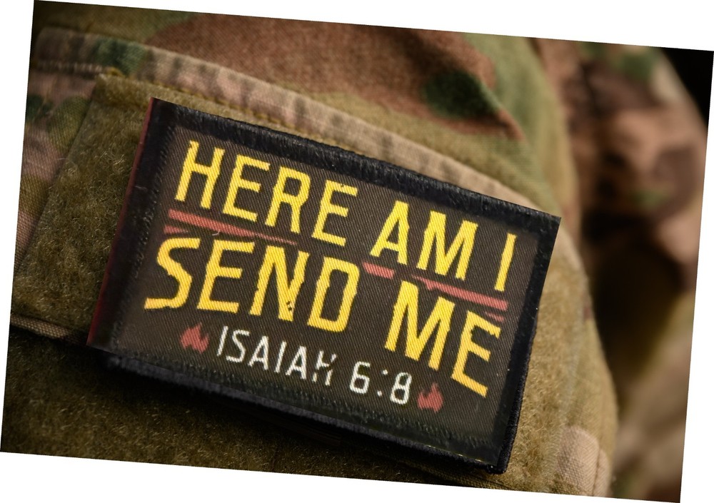 Here I Am Send Me Morale Patch | Isaiah 6:8 Bible verse patch | Hook and Loop