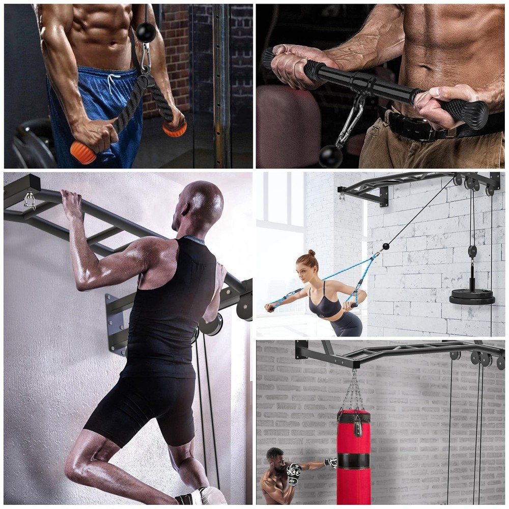 SELEWARE 48 Heavy Duty Pull Up Bar Wall Mount Multi-function Chin up Bar with...