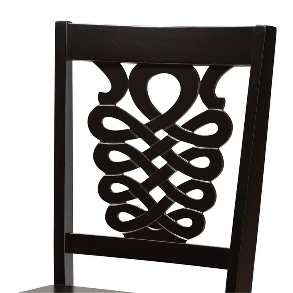 Baxton Studio Luisa Transitional Dark Brown Finished Wood 5-Piece Dining Set