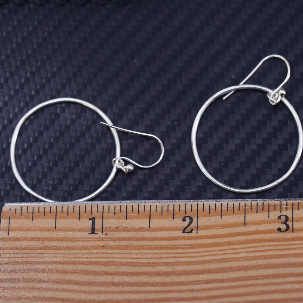 vintage sterling silver 925 circle disc earrings