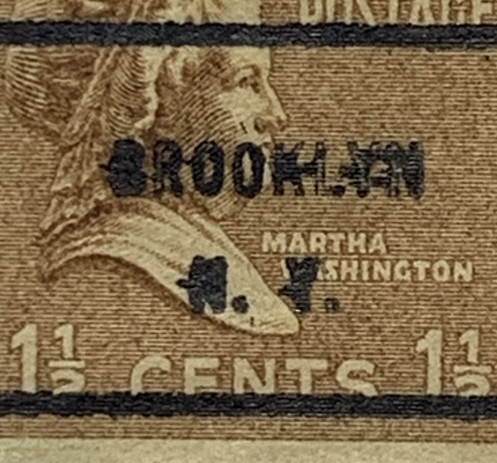 ERROR INK SMUDGING BROOKLYN NY US PRECANCEL STAMP