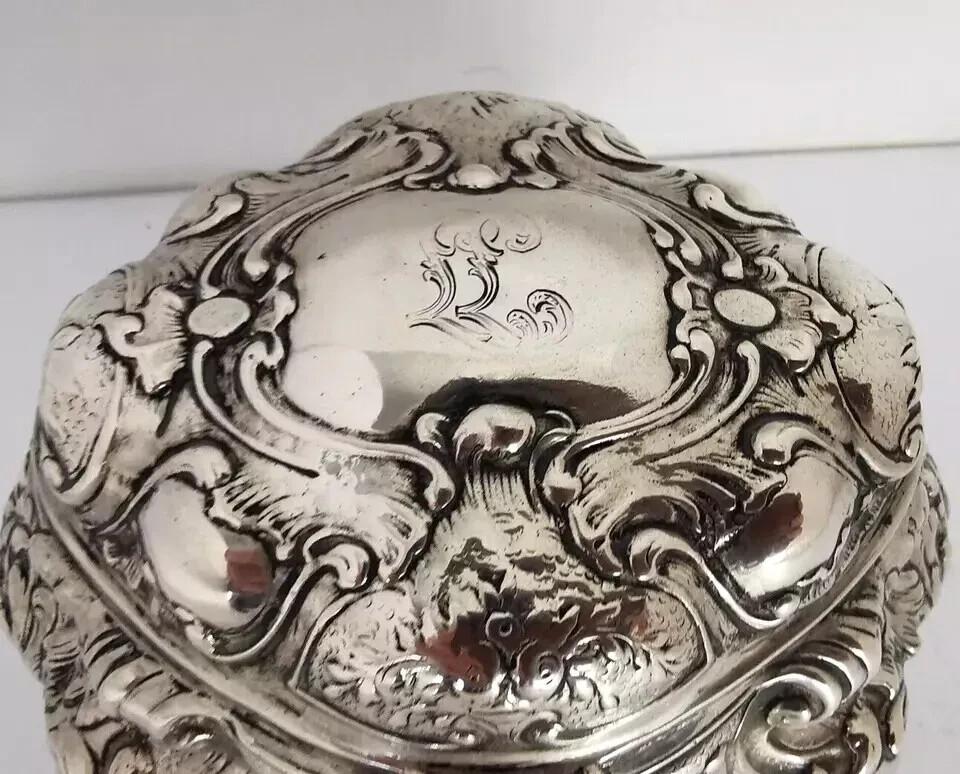 Magnificent German Solid Silver Jewellery Box Casket - 305g