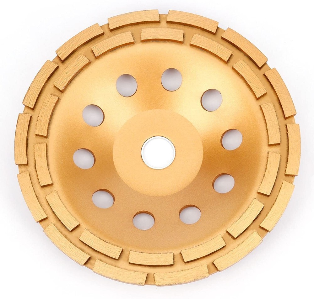 APLUS 9-Inch Diamond Cup Grinding Wheel, Double Row Diamond Grinder Disc for ...