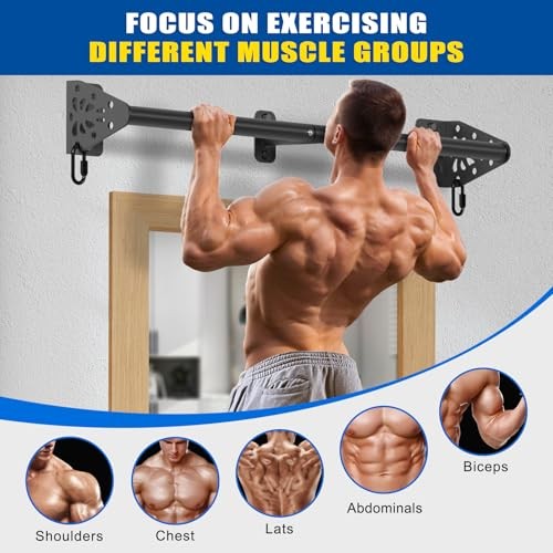 Wall Mounted Pull Up Bar - Heavy Duty 450 LB Capacity 32" Straight Type