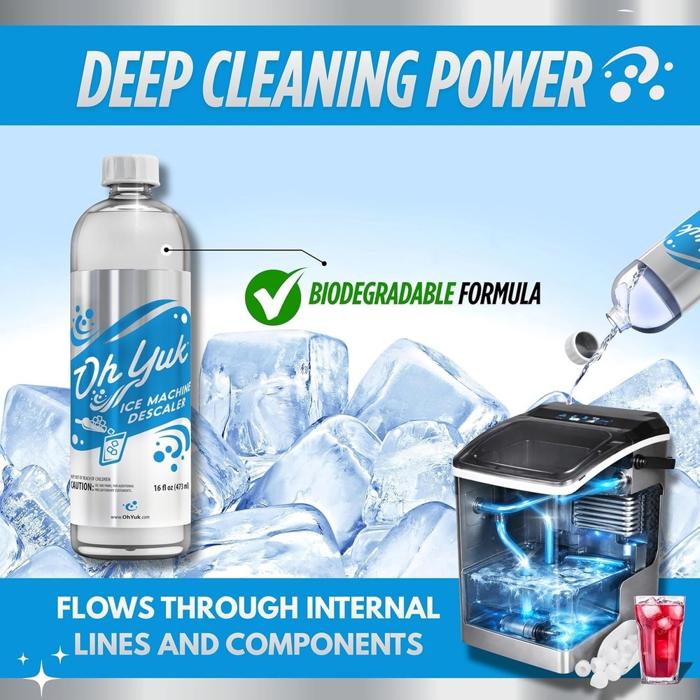 Biodegradable Nickel-Safe Ice Machine Cleaner & Descaler – 16oz Liquid Solution