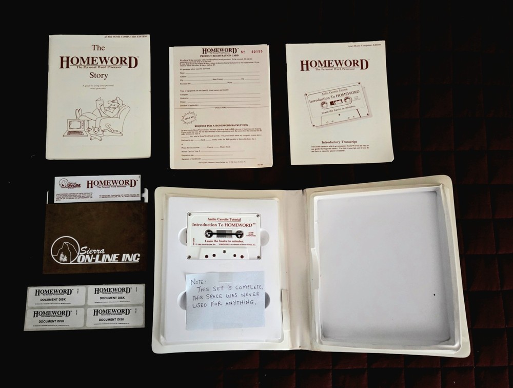 Sierra On-Line HomeWord Word Processor System Complete for Atari Home Computers