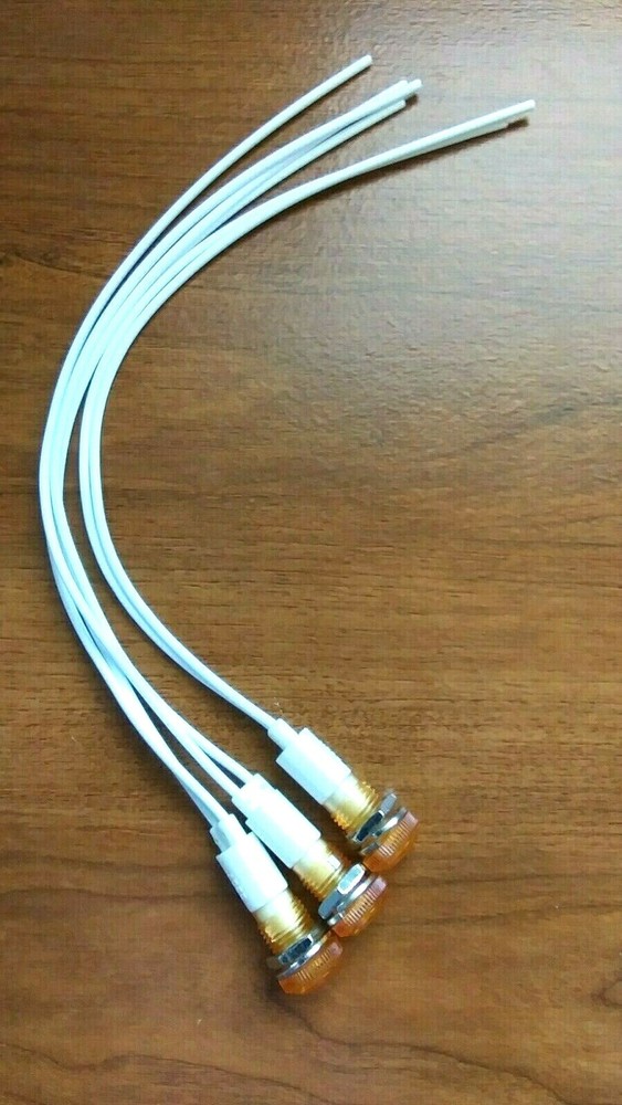 3 BBT 220 volt Amber LED Low-Profile Indicator Lights