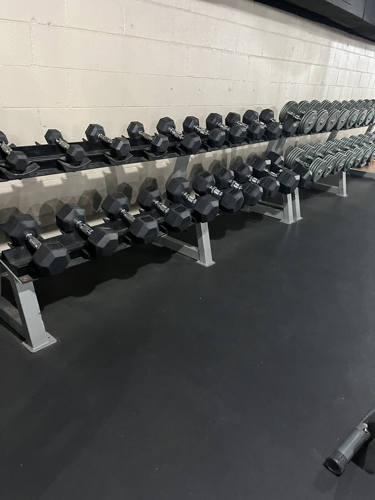 dumbell set with rack