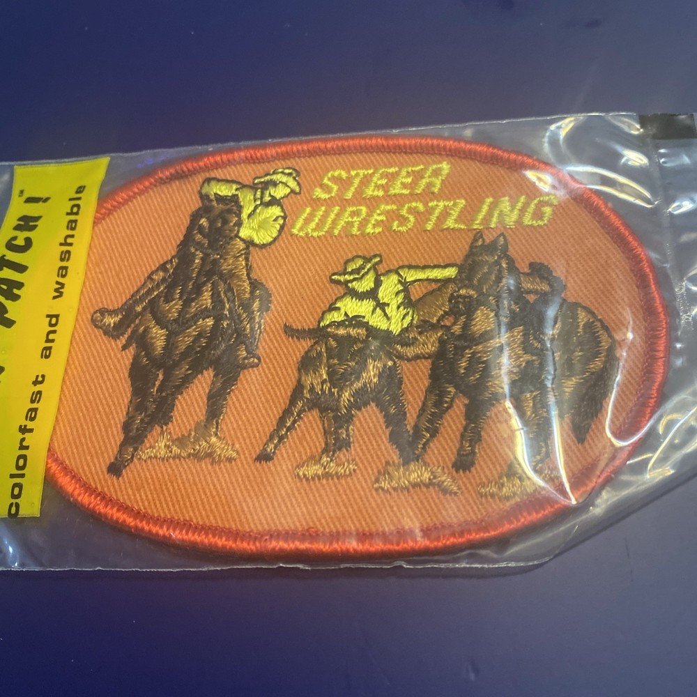 VTG STEER WRESTLING Sew On Patch
