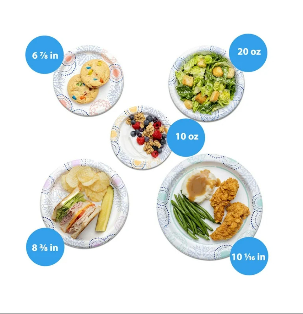 Great Value Disposable Paper Plates, 8.5", 300 Count
