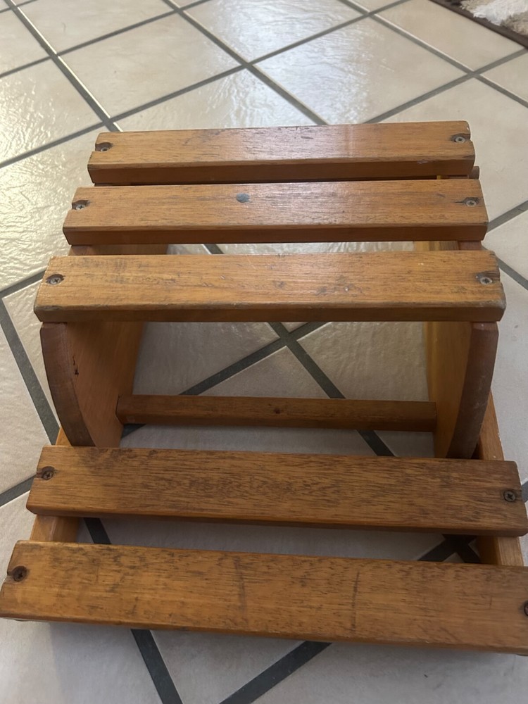 Vintage Childerns Folding Bathroom Step Stool, Seat