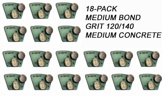 18 Pack! Diamond Grinding Discs For Bolt-on Grinder Medium Surface Grit 120/140