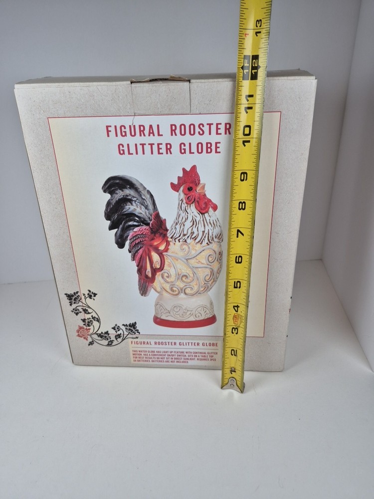 Cracker Barrel Figural Rooster Glitter Globe New In Box