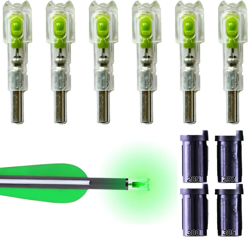 Crossbow Lighted Nocks for Bolts LED Compatibility 6 Pack
