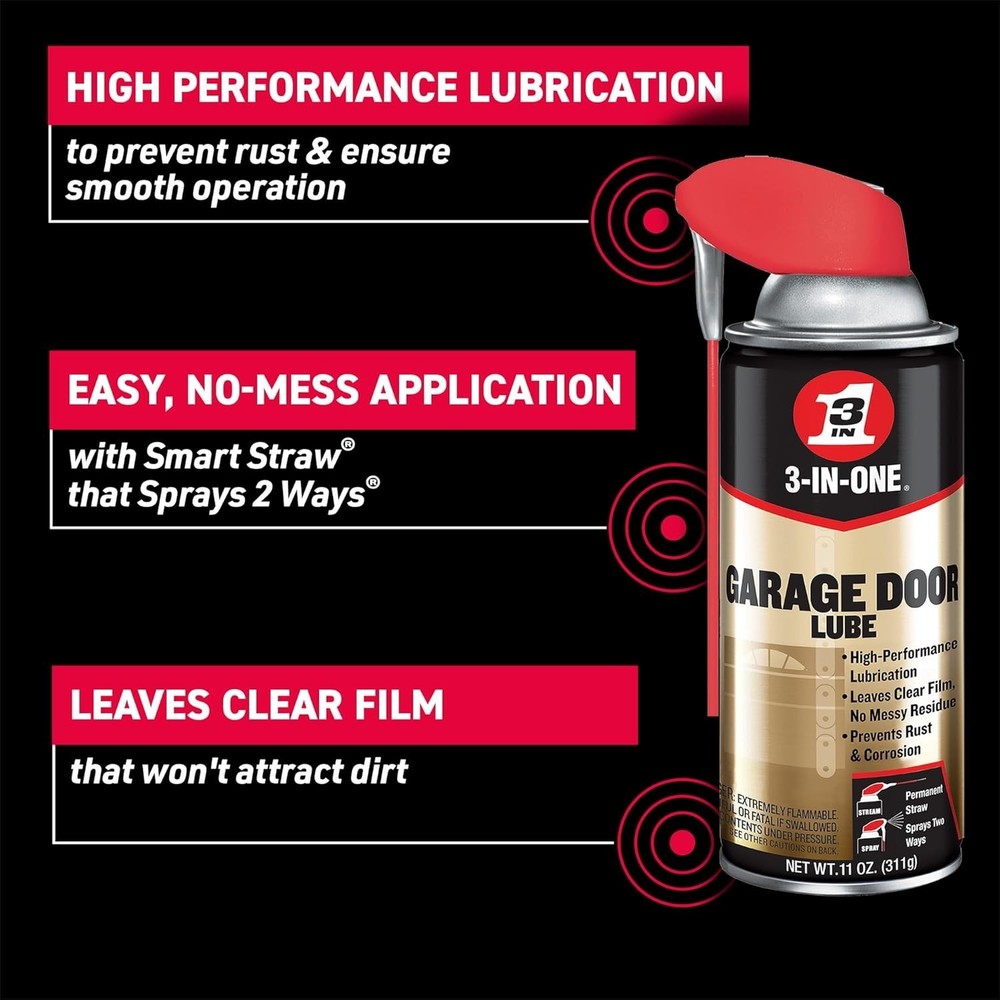 High-Performance Garage Door Lubricant with Smart Straw - 6 Pack