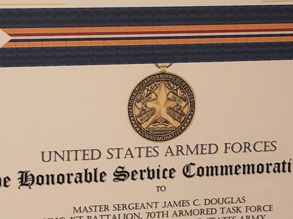 RESERVE HONORABLE SERVICE COMMEMORATIVE MEDAL CERTIFICATE ~ Type 1