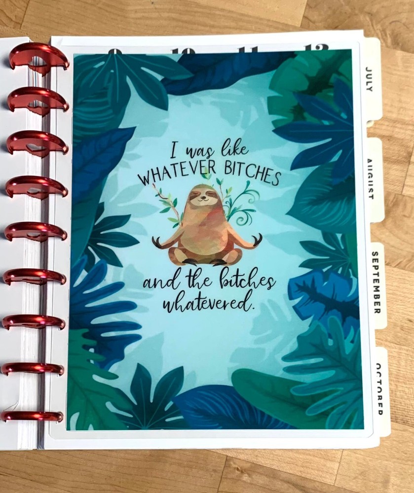 Sloth 'Whatever' Inspired Dashboard for use with Classic HAPPY Planner~