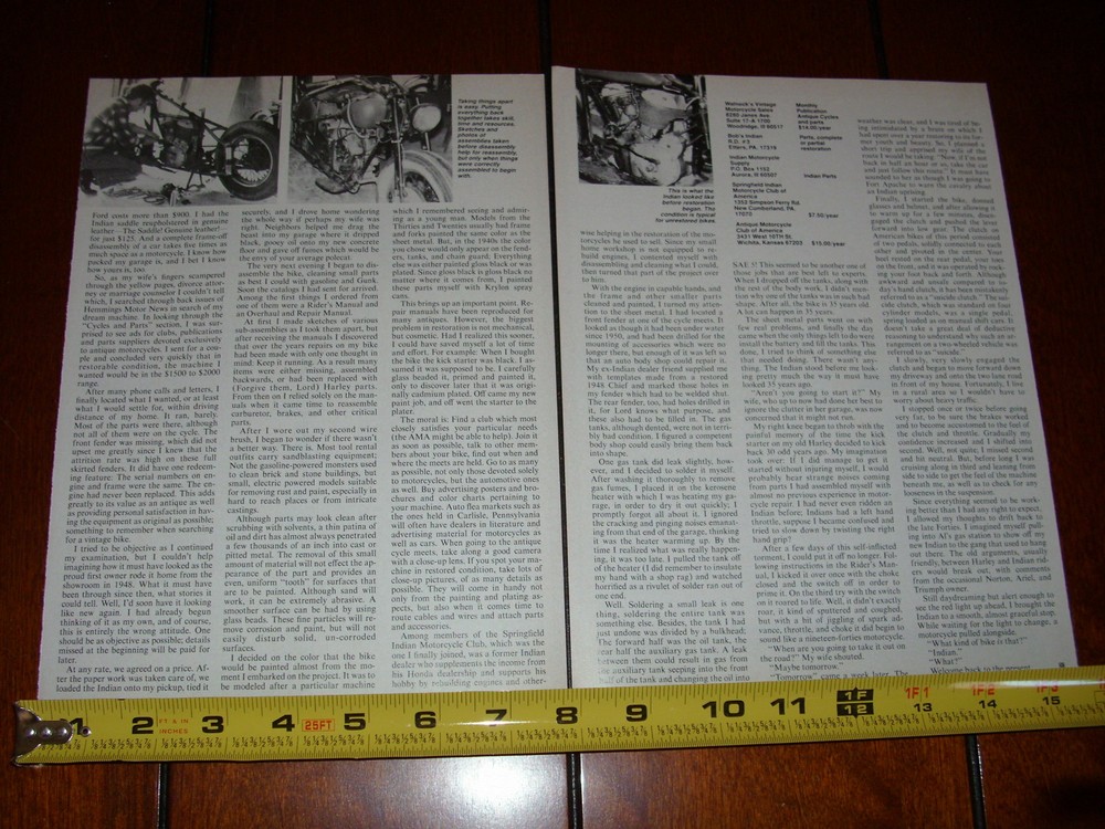 1948 INDIAN - ORIGINAL 1984 ARTICLE