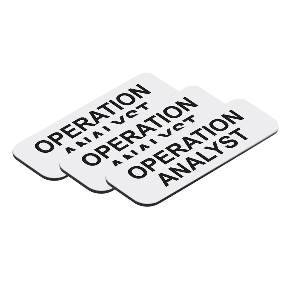 Operation Analyst 1 x 3" Name Tag/Badge, (3 Pack)