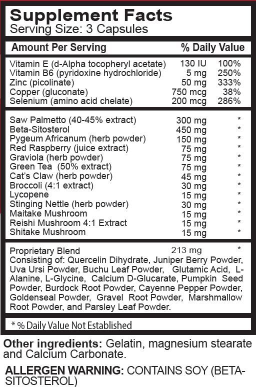 Raspberry Formula - PROSTATE SUPPORT - Holistic Saw Palmetto 1 Bottle