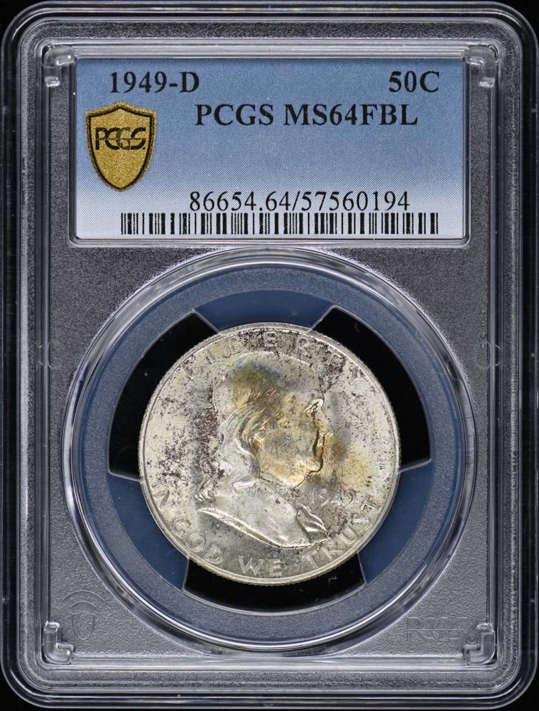 1949-D 50C Franklin Half Dollar PCGS MS64FBL