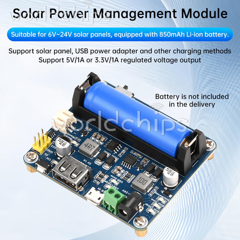 Power Manager Module for 6V~24V Solar Panel Support MPPT USB Battery Charging