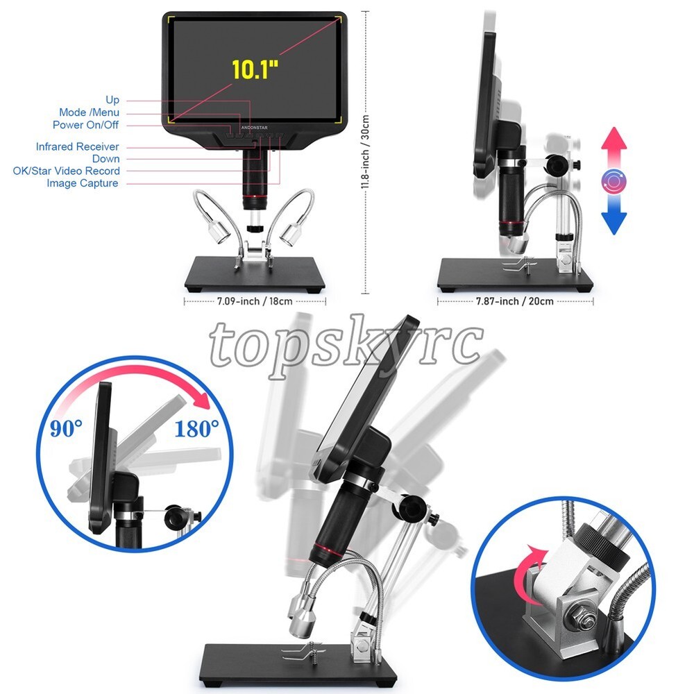 Andonstar AD409 4MP Wifi Microscope Digital Microscope with 10.1 LCD Screen SZ