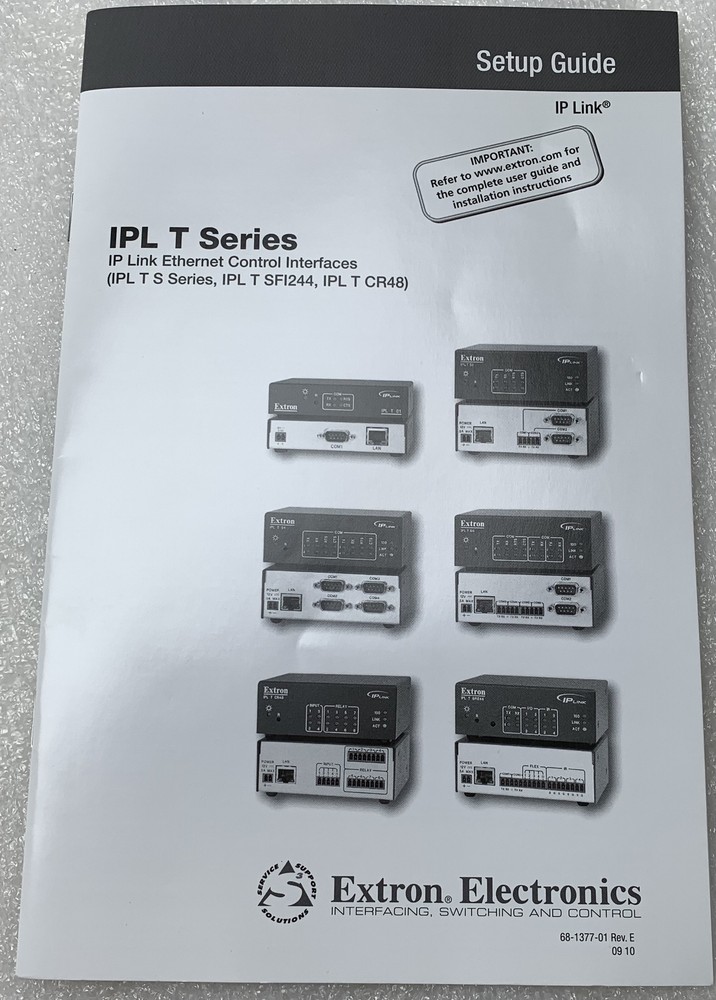 NOB Extron Electronics IPL T Series IP Link Ethernet Control Interfaces