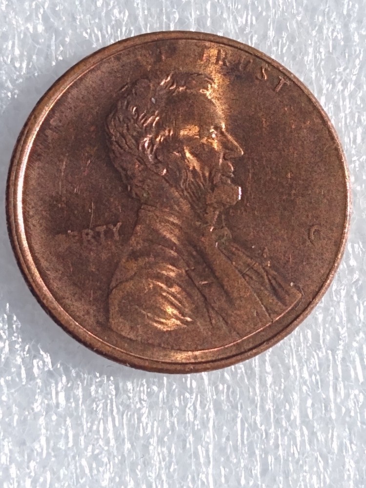 2000 Penny struck through massive grease, date, Cracked Die Error etc.