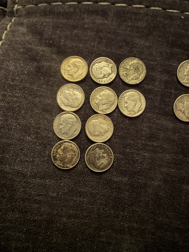 100 Silver Roosevelt/Mercury Dimes %90 Silver Mixed Dates uncertified