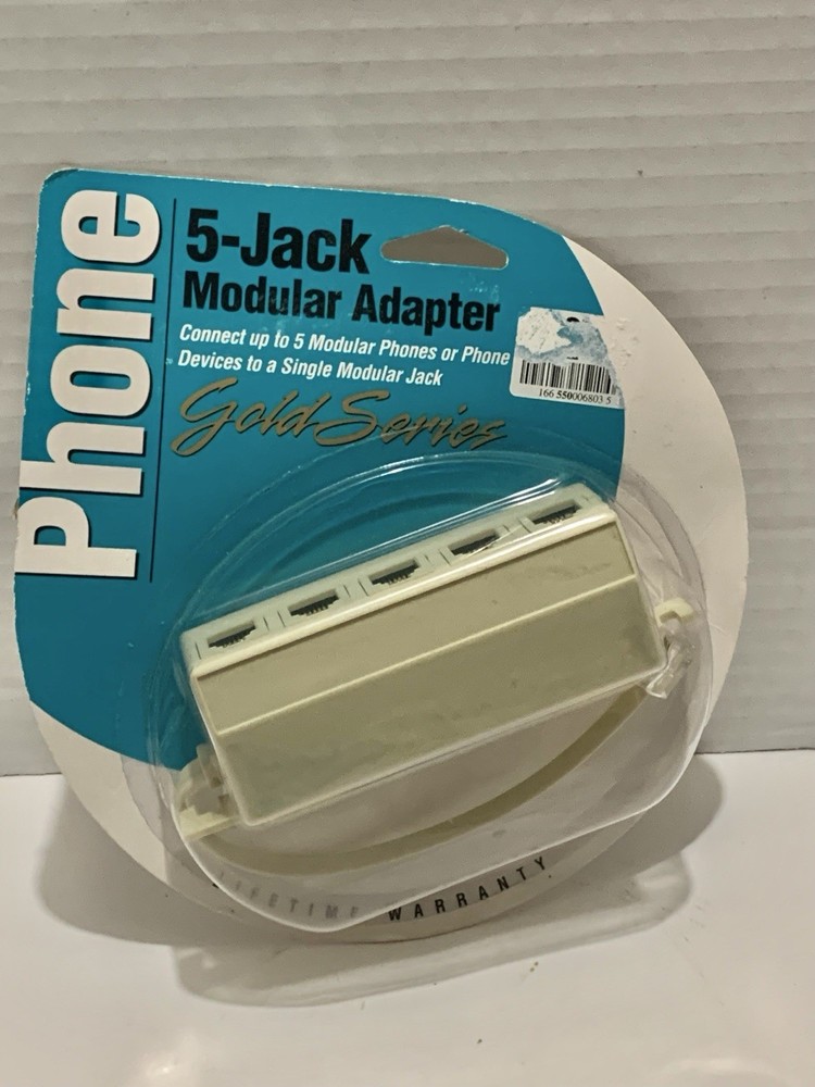 5-Jack Modular Adapter, Telephone line Splitter. NWT