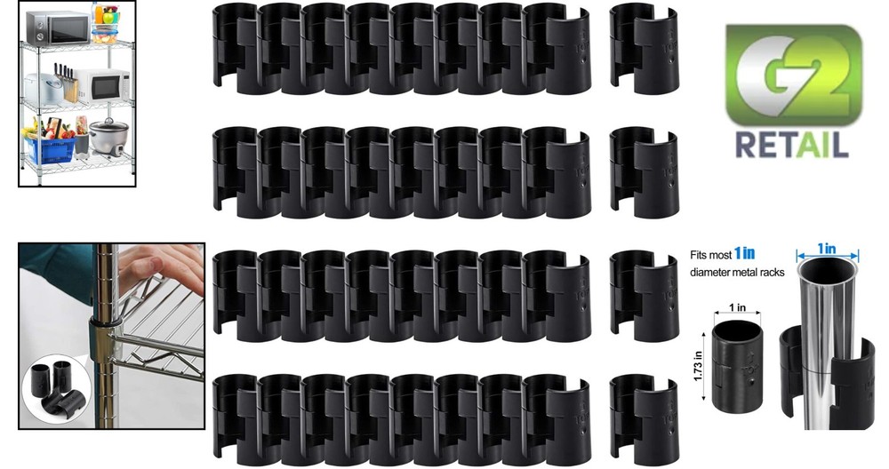 72 Pcs Wire Rack Lock Clips - Replacement for 1" Shelving Systems