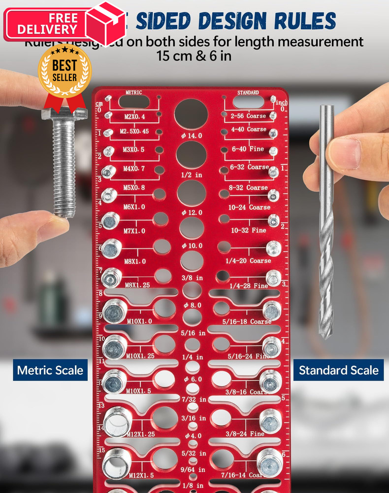 57 Nut and Bolt Thread Checker - Standard Metric Silver