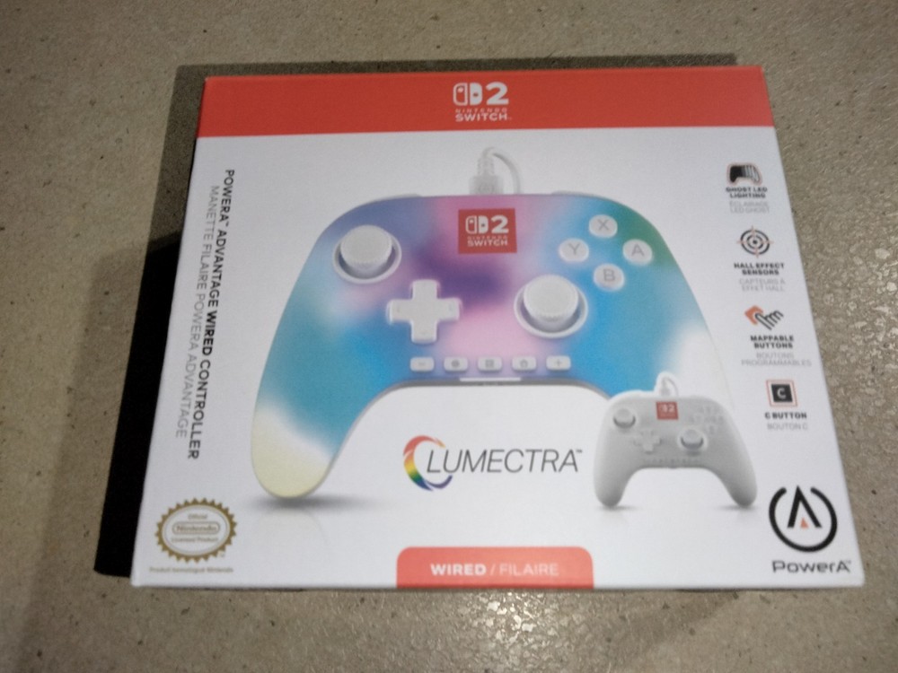 NEW PowerA  Advantage Wired Controller for Nintendo Switch 2 with Lumectra White