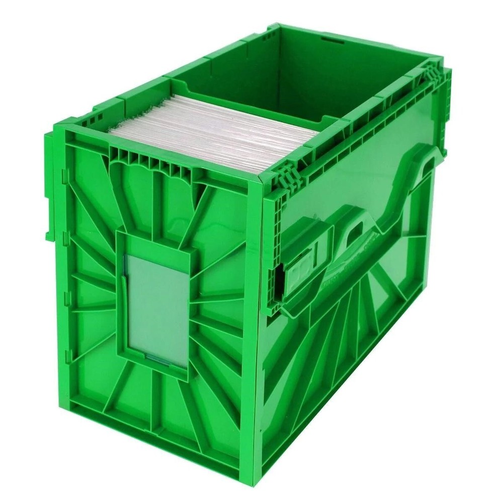 BCW Short Comic Book Bin Heavy Duty Stackable Plastic Box Holds 150 Bags Green