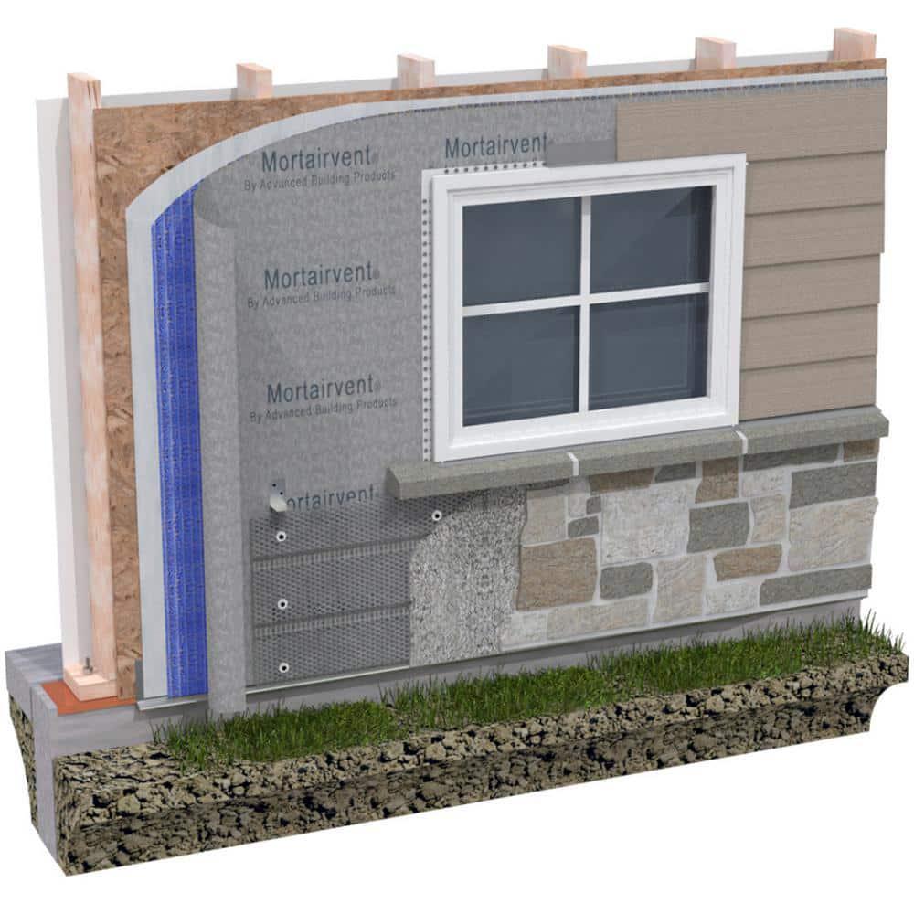 Mortair Vent Rainscreen 199-Sq-Ft Coverage Area Efficient Drainage+Ventilation