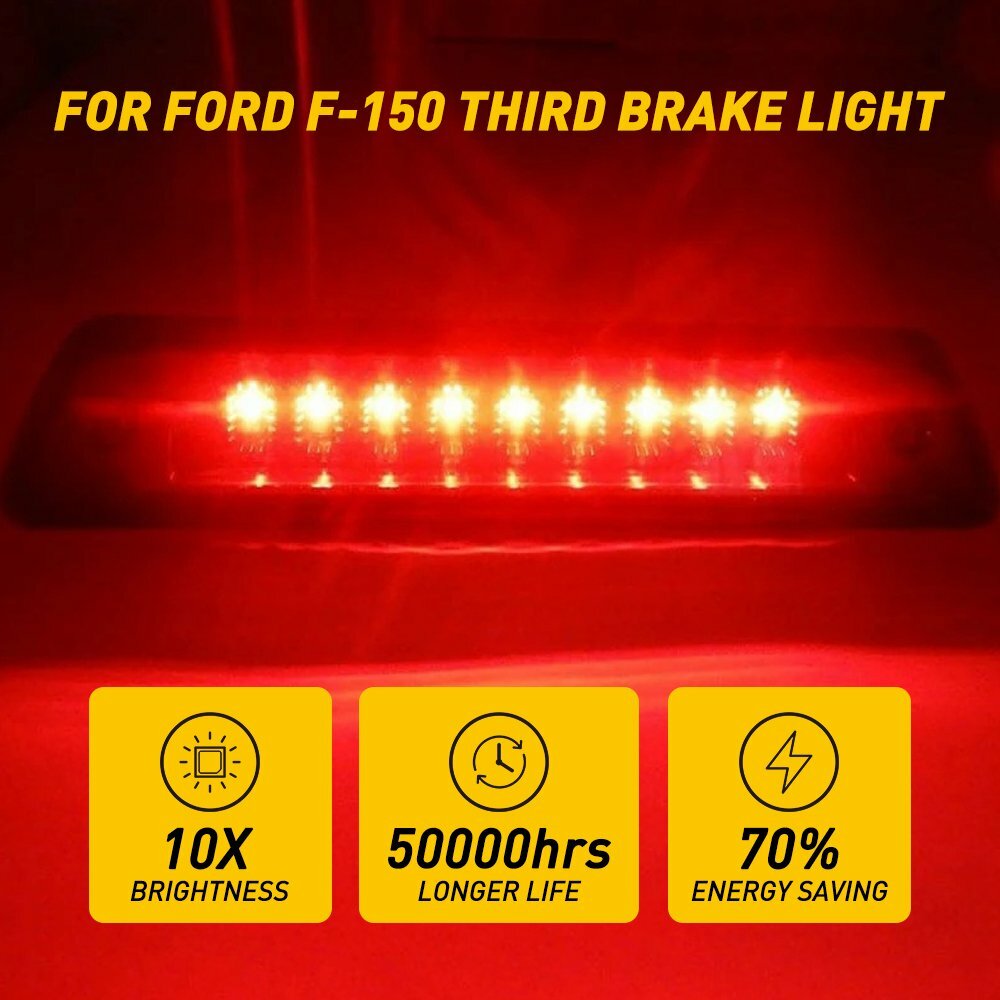 3rd Third Brake Light LED Smoke Rear Reverse Cargo Lamp For 2009-2014 Ford F-150