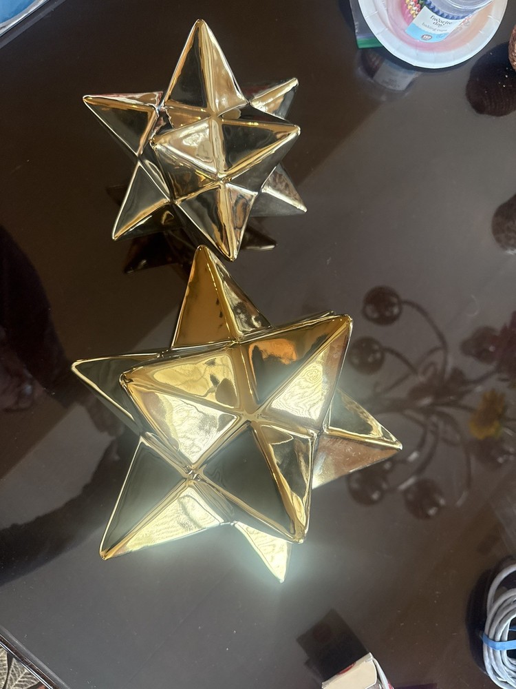 CERAMIC STAR DECORATIVE PAPER WEIGHTS EXCELLENT CONDITION
