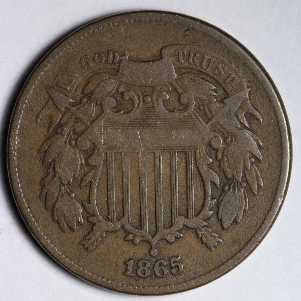 1865 Two Cent Piece FINE/VF E237 UKDS