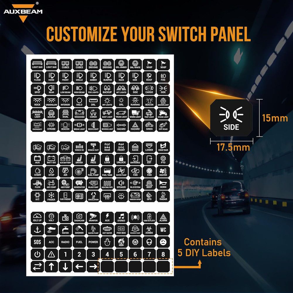 160PCS Switch Panel Sticker for 6/8 Gang Switch Panel Light Switch Labels Decals