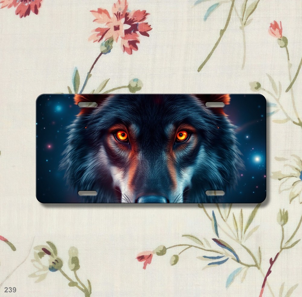 Realistic Wolf License Plate Customizable Front Bumper Plate Holiday Gift