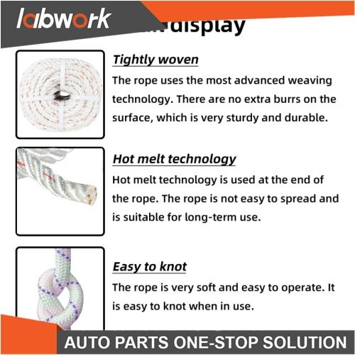 Labwork Double Braid Polyester Arborist Bull Rope Pulling Rigging Line 5/8"×150'