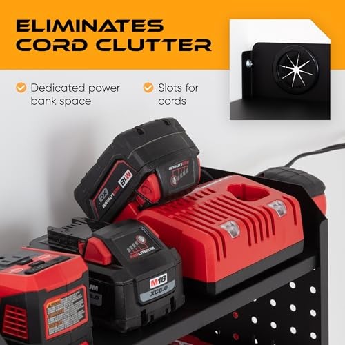 Power Tool Organizer Wall Mount, 4 Layer Heavy Duty Metal Tool Storage Black