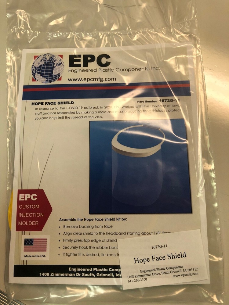 NEW! EPC Hope Face Shields 1672G-11